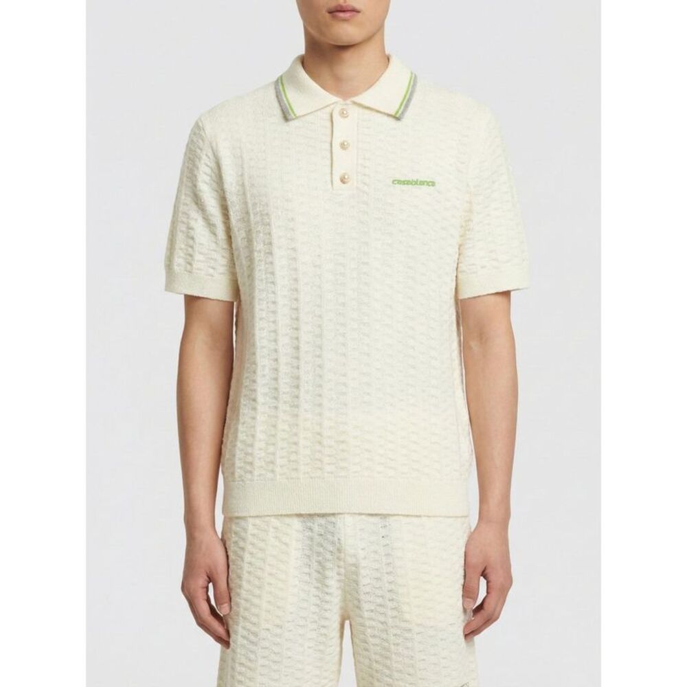 Casablanca Men Cotton Blend Knit Polo Shirt Casablanca